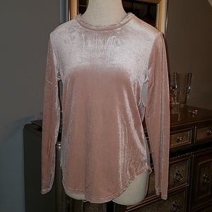 RD STYLE Pink Blush Velvet Open Back Top NEW